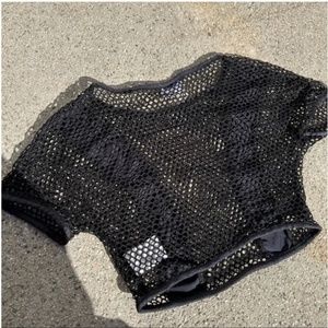 *** RARE**🤩House of CB Black Fishnet Mesh Crop Top Bikini ***RARE**🤩